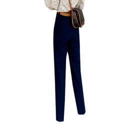 Classic French trousers retro white thin Navy high waist tapered suit pants SKWT026 Classic French trousers retro white thin Navy high waist tapered suit pants SKWT026